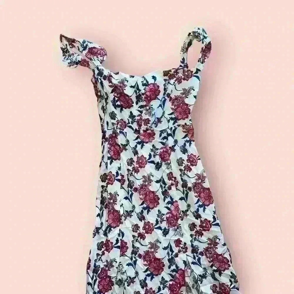 Bohemian Floral Maxi Dress Halter Neck Sleeveless Summer Party Multicolor Small - Picture 3 of 4